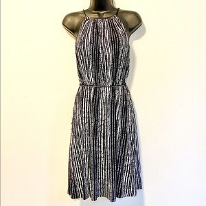 NWT Ann Taylor LOFT Black & White Stripe Halter Dress (Small Petite)